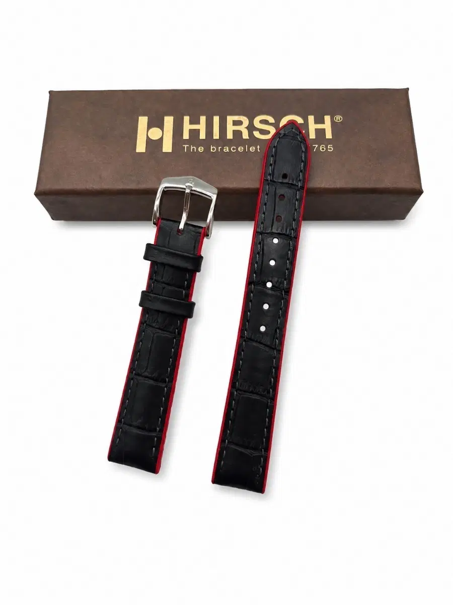 히어쉬 HIRSCH ANDY 18mm 러버 시계줄 블랙 레드 새제품 정품