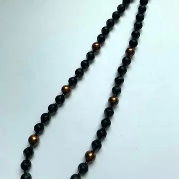 206: 블랙 오닉스 & 브라운 담수 진주 목걸이