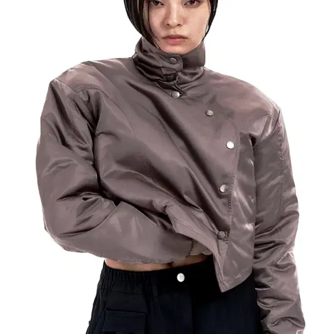 [YEEL] WAVE BOMBER JACKET BROWN (F)