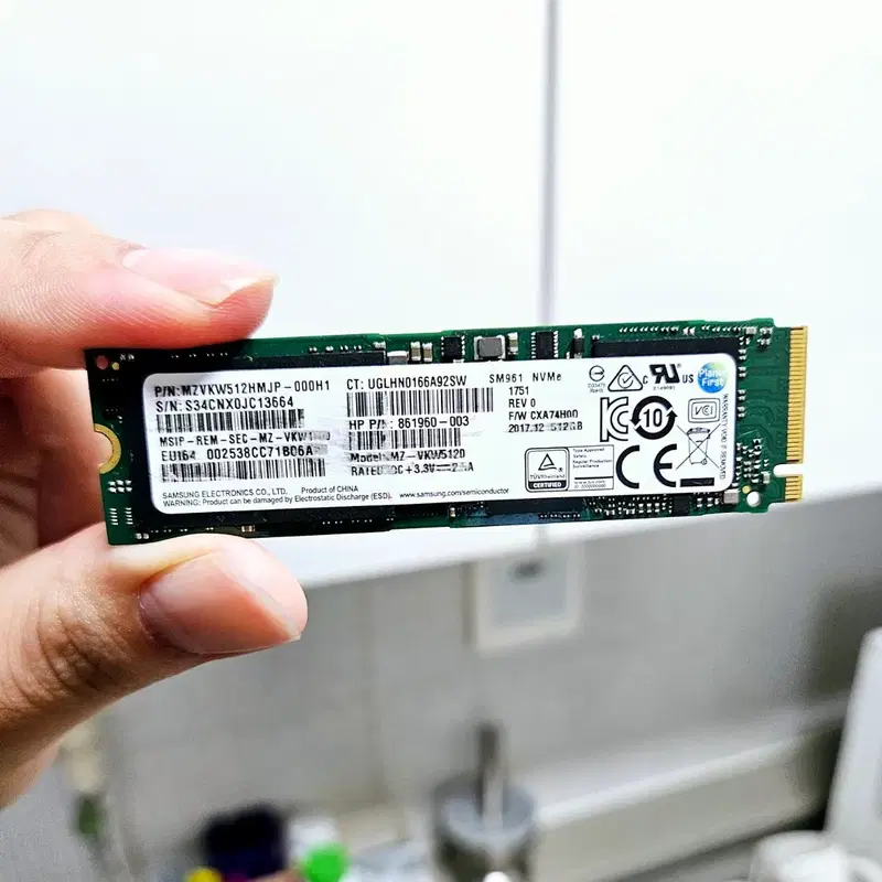 삼성 SM961 NVMe 512GB m.2 SSD