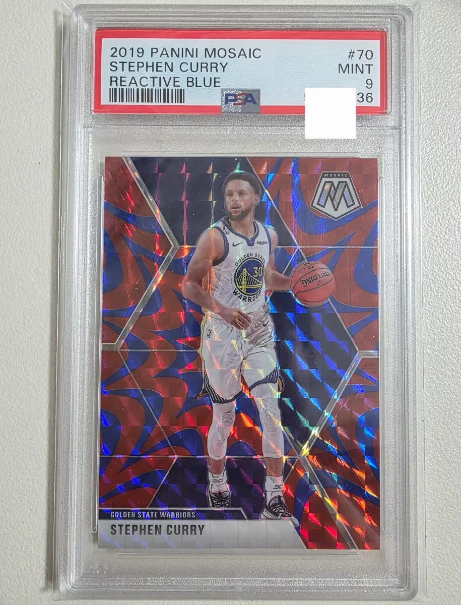 2019-20 nba 스테판 커리 파니니 모자익 블루 카드 psa 9