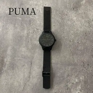 PUMA 손목시계 남성용 블랙 아날로그 메쉬 벨트 비즈니스 캐주얼