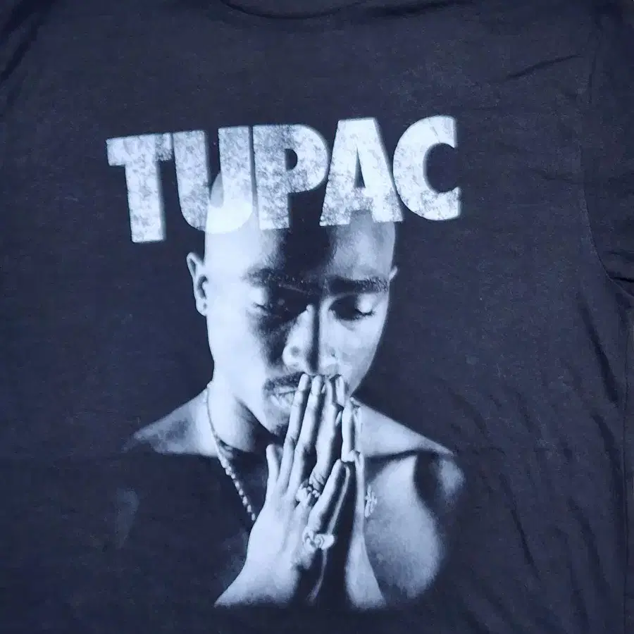 투팍 2PAC 프레이 포토 반팔 L