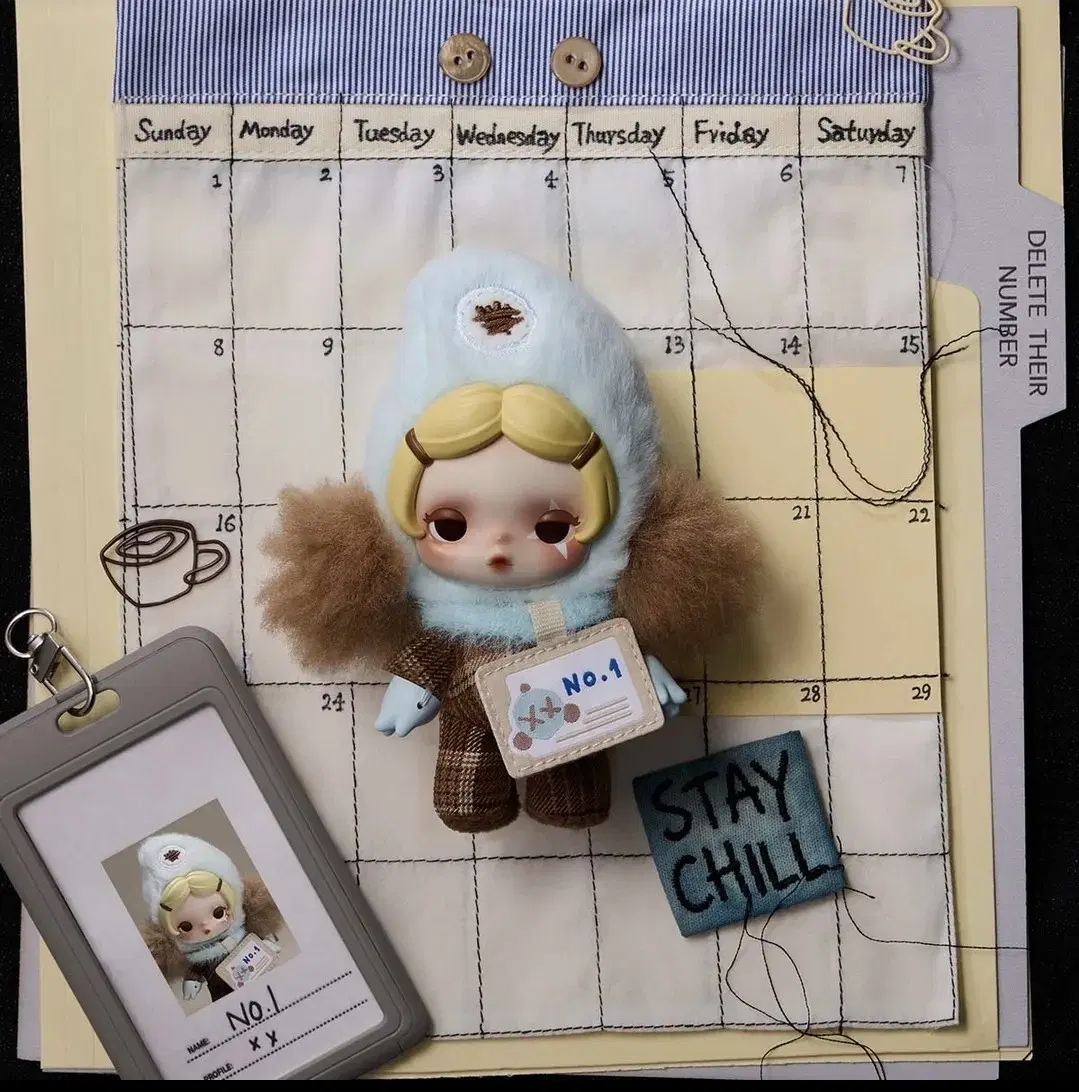 Stay Chill 스컬판다 off모드 시리즈 인형 키링 keyring