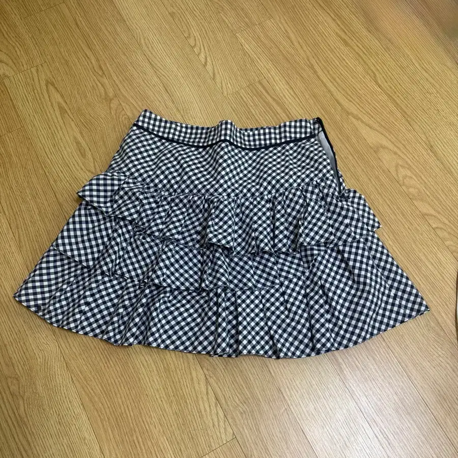 체크 프릴 스커트 프리즘스톤 갸루 깔