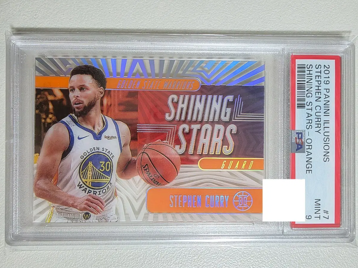 2019-20 nba 스테판 커리 파니니 일루전스 인서트 오렌지 카드 psa 9