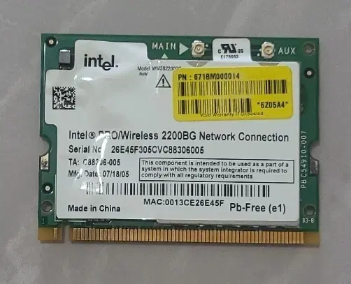 인텔 프로무선 2200BG미니 PCI (미 사용)