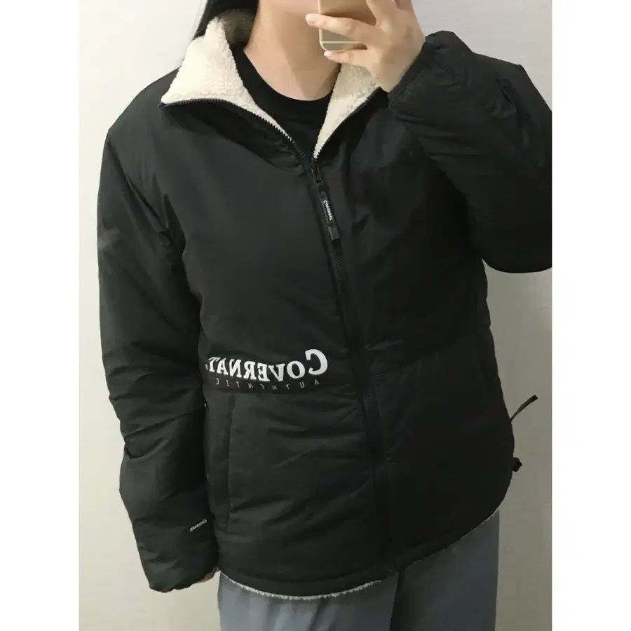 커버낫 리버시블 후리스 뽀글이 점퍼 자켓 M