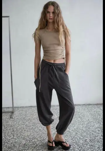 [ 미사용 새상품 ] ZARA 조거 팬츠 다크 그레이