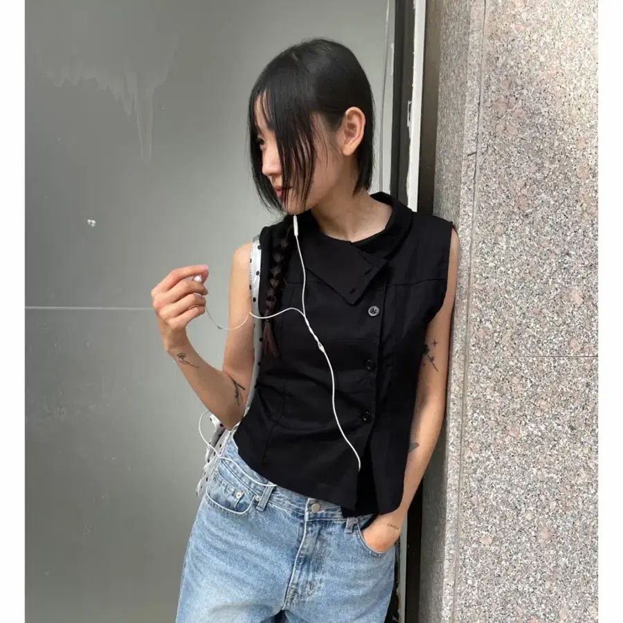 릿킴 하이넥 슬리브리스 셔츠(새상품)