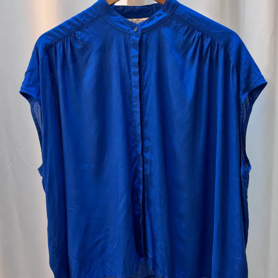ZARA WOMAN 프리미엄 데님웨어 밴드카라 블루 블라우스 A376