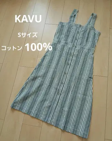 KAVU 스트라이프 패턴 슬리브리스 원피스