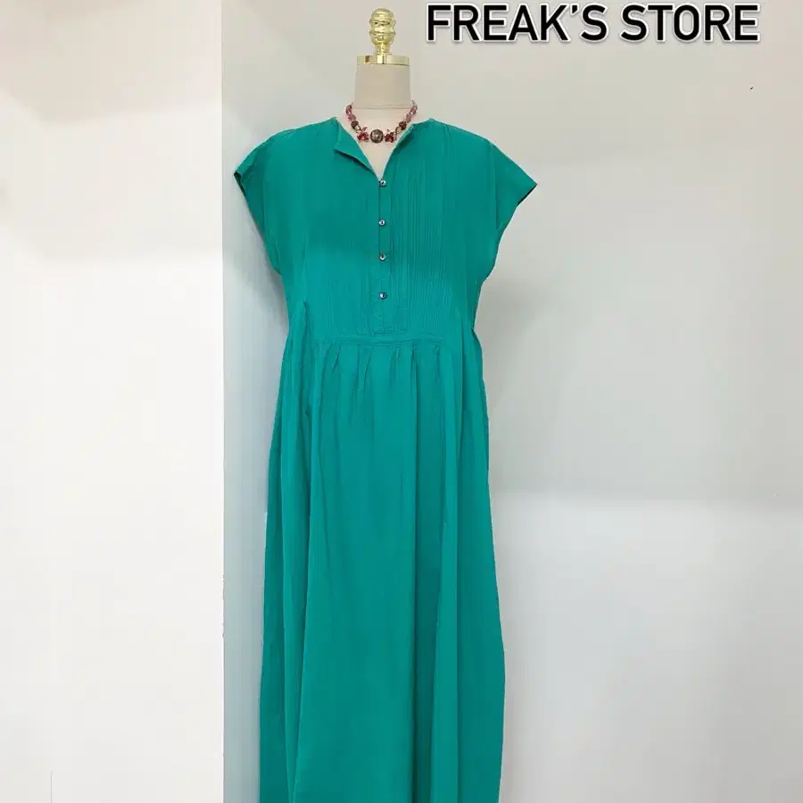 Freaks Store 청록 핀턱 롱OPS