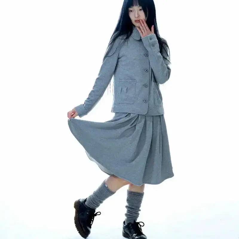 (2size) 코이세이오 코지 스웻 셋업 멜란지 그레이