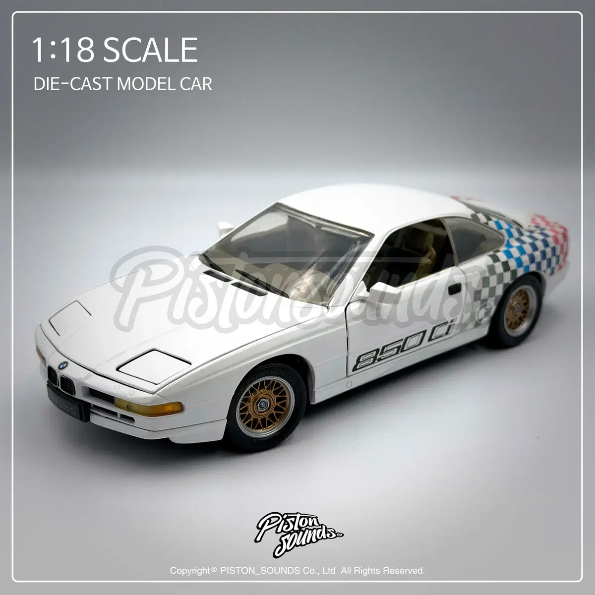 REVELL 레벨 1:18스케일 BMW 850ci E31 8시리즈 화이트 플래그 다이캐스트