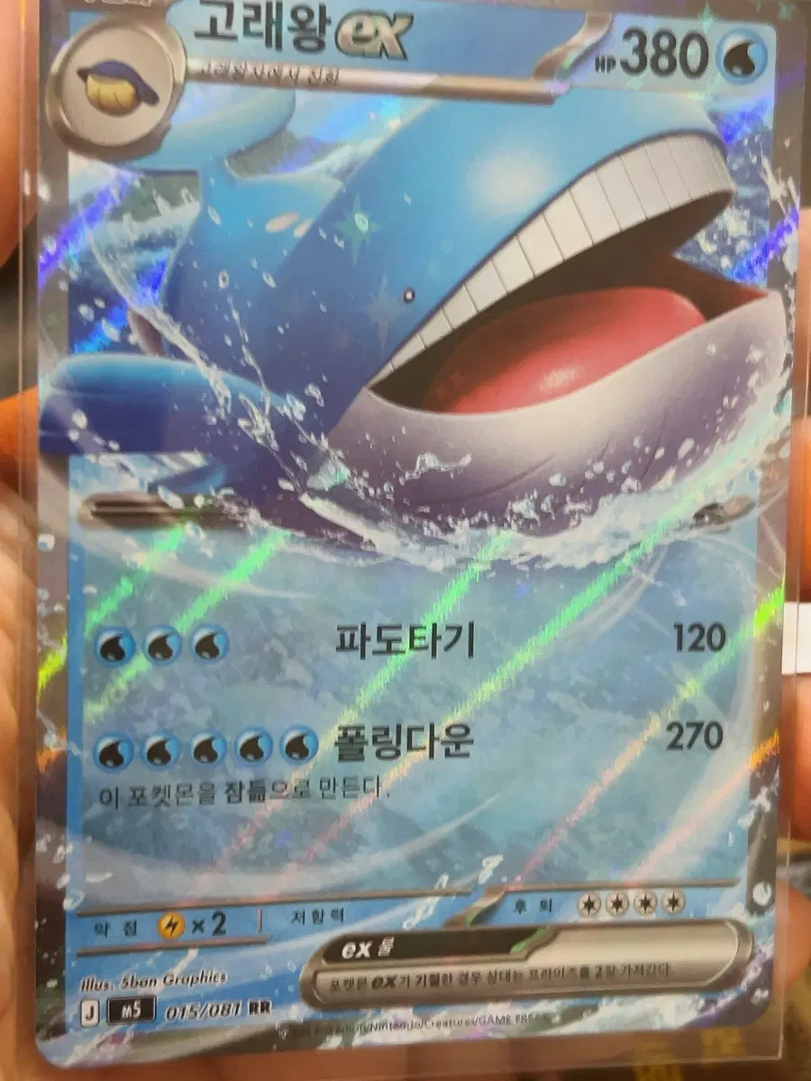 고래왕 EX 015/081 RR 포켓몬카드