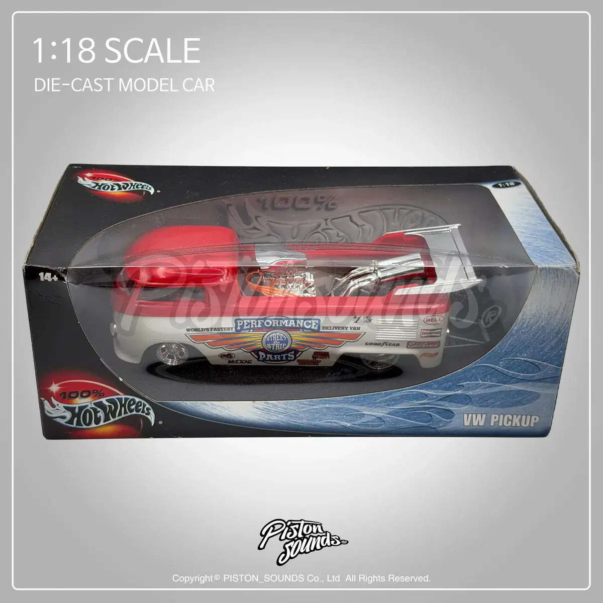 HOTWHEELS 핫휠 1:18스케일 폭스바겐 T1 마이크로버스 드래그 픽업트럭 다이캐스트