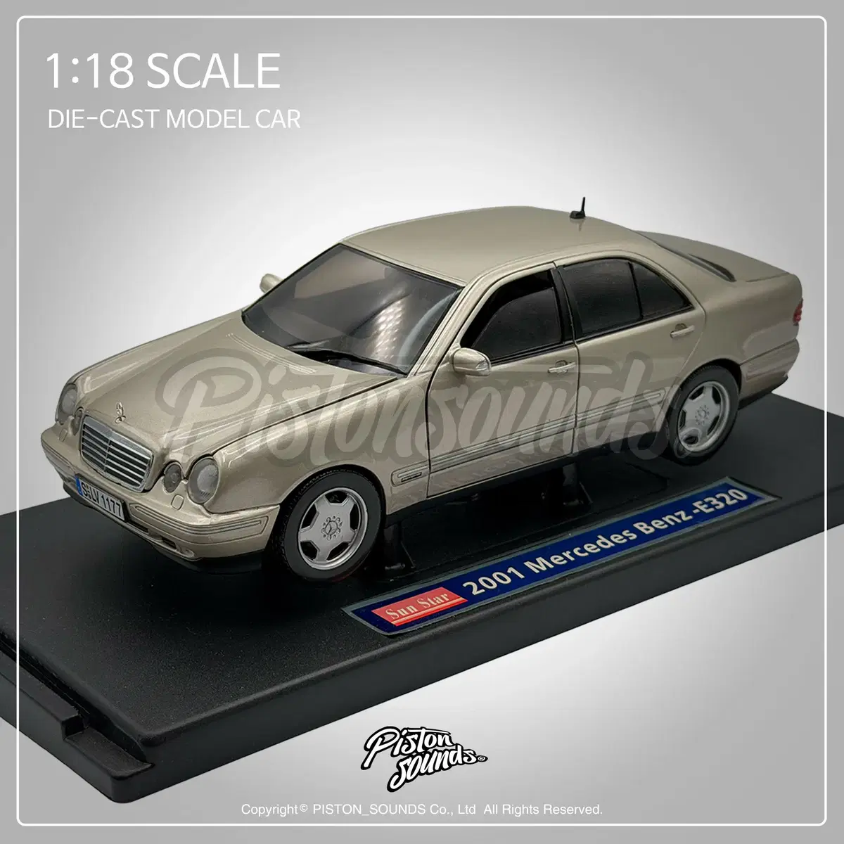 SUNSTAR 썬스타 1:18스케일 벤츠 E320 W210 E클래스 각벤츠 다이캐스트 골드