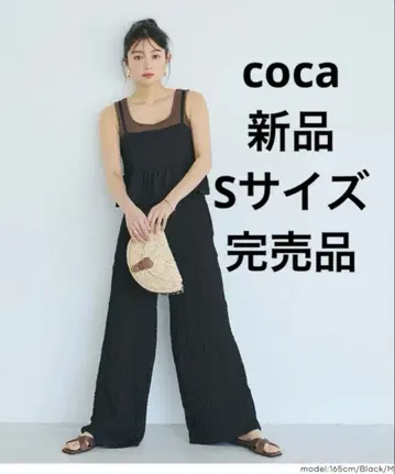 택 포함 새상품 coca 크로스 셔링 플럼 올인원 S 사이즈 블랙