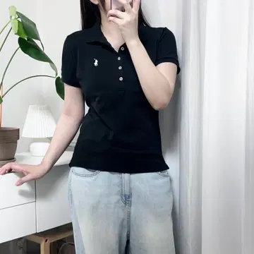 폴로 블랙 / 화이트포니 반팔카라티 [ L ]
