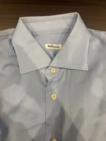 Kiton 드레스 셔츠 긴팔 라이트 블루 39