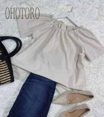 새상품급! OHOTORO 전후 2way DryCotton 스트라이프 블라우스