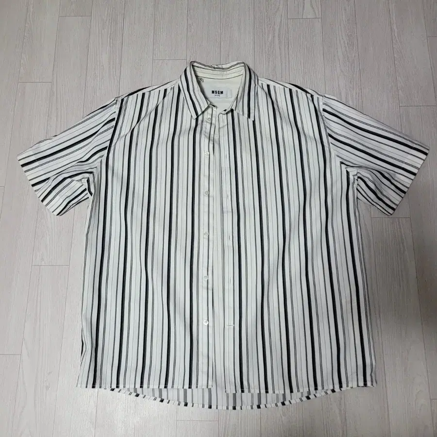 MSGM 스트라이프 반팔 셔츠