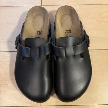 버켄스탁 보스턴 38 24.5cm 가죽 블랙