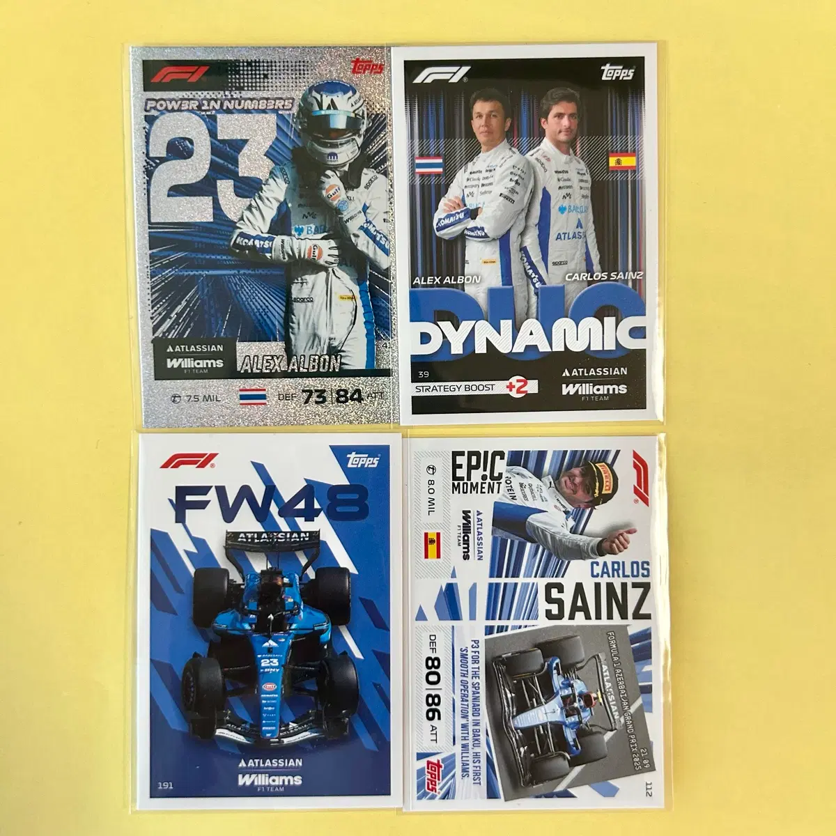 윌리엄스 사인츠&알본 일괄 | 2026 탑스 터보 어택스 F1 카드 Topps Turbo Attax