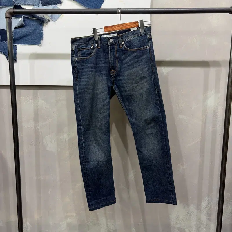 (32인치) 캘빈클라인 CK 캐주얼 워싱 스판 데님팬츠 진청바지