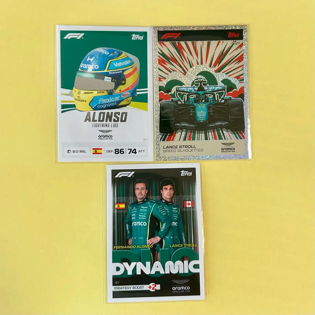 애스턴 마틴 알론소&스트롤 일괄 | 2026 탑스 터보 어택스 F1 카드 Topps Turbo Atta