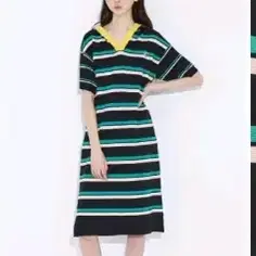 럭키슈에뜨 스트라이프 후드 원피스 프리 사이즈 정품
