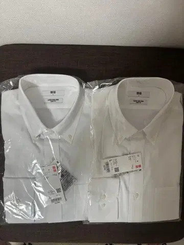 유니클로 슈퍼 논아이론 슬림 셔츠 긴팔 L 사이즈 2벌