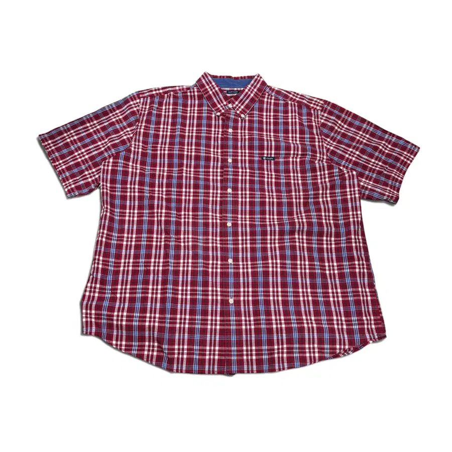 2XL CHAPS 폴로 랄프로렌 체크 반팔 셔츠