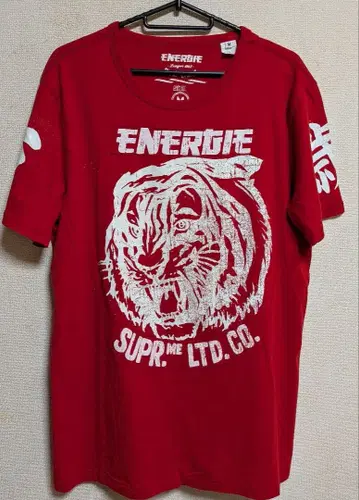 ENERGIE 타이거 프린트 T셔츠 로고 코튼 에너지 빈티지