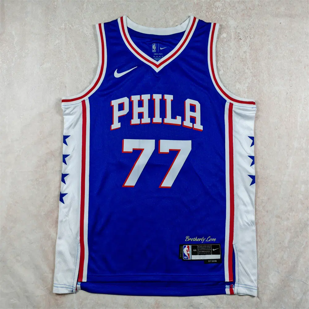 NBA 필라델피아 세븐티식서스 77번VJ 에지쿰 블루 핫스탬프 농구복