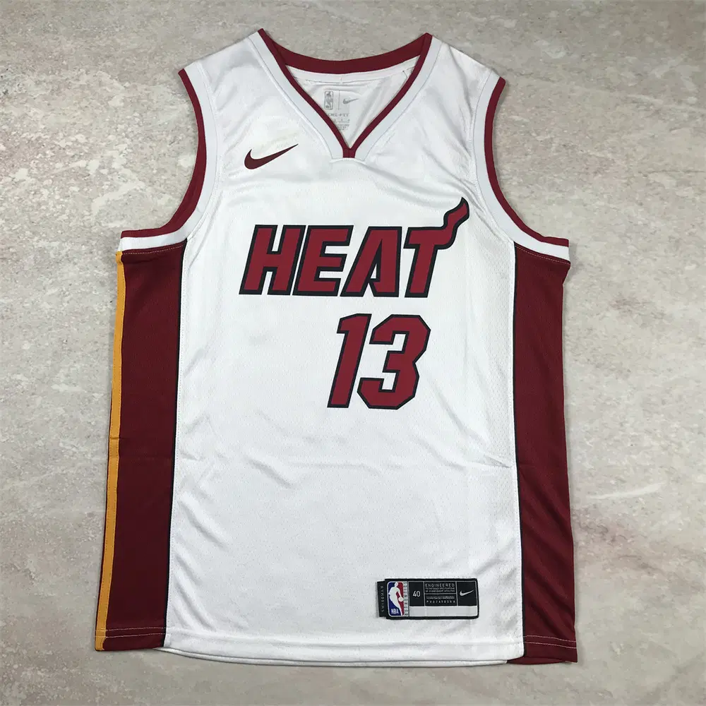 밤 아데바요르 농구 유니폼 NBA 마이애미 히트 13번 화이트 핫 프레스