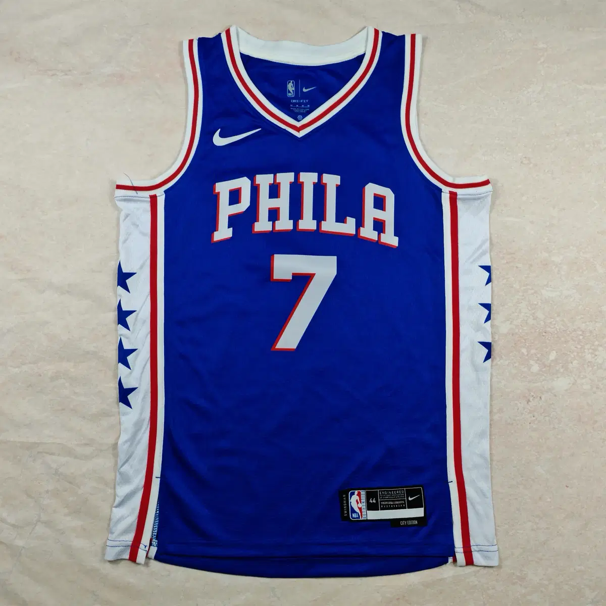 NBA 농구복 열압 필라델피아 세븐티식서스 7호 브라운 노멀블루
