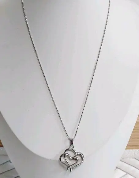 하트 큐빅 심플 목걸이