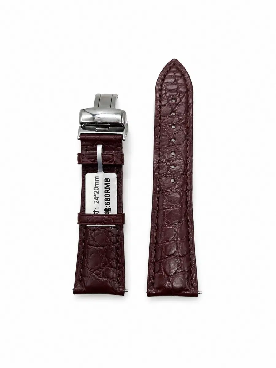 24mm 고급 악어가죽 시계줄 브라운 페룰라쥬 자동 디버클 포함 정품 새상품
