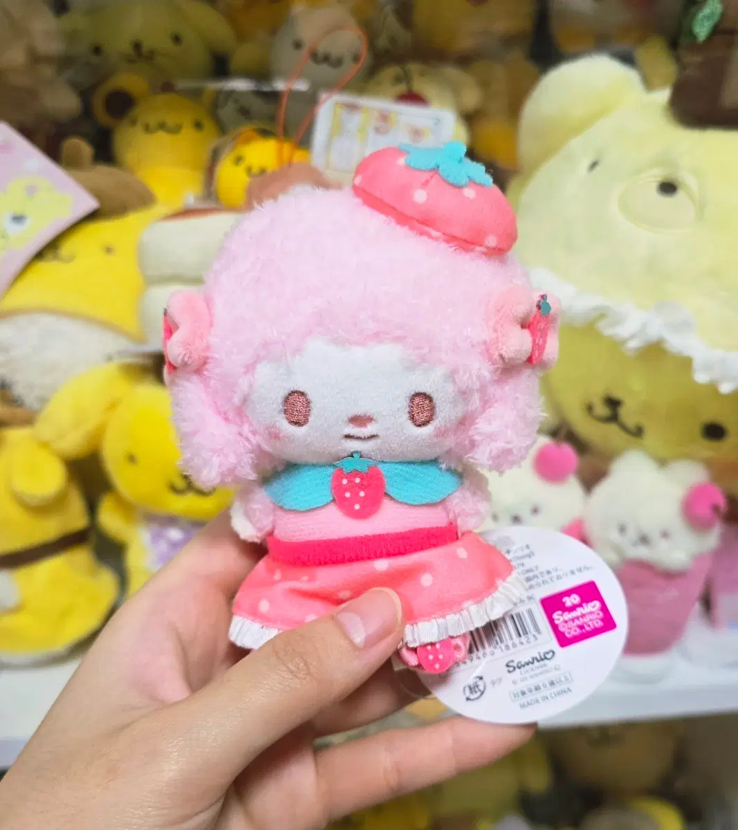 산리오 딸기치크 무뉴구루미 마이스위트피아노 피아노 인형 키링