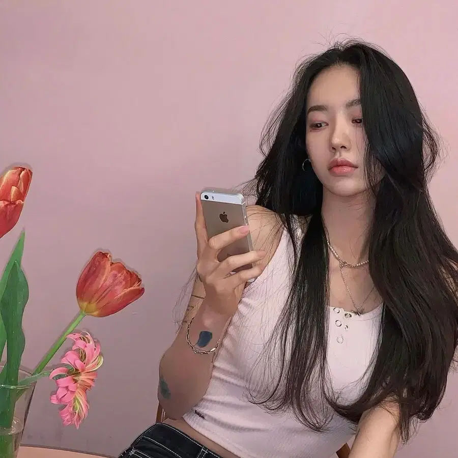 새상품)페일제이드 버튼나시 베이비핑크