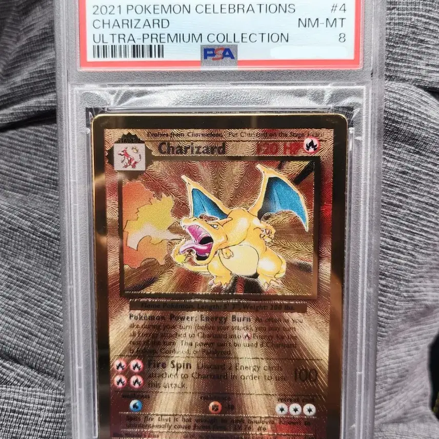 포켓몬 리자몽 카드 메탈 리자몽 PSA8 25주년 2021 사진 1