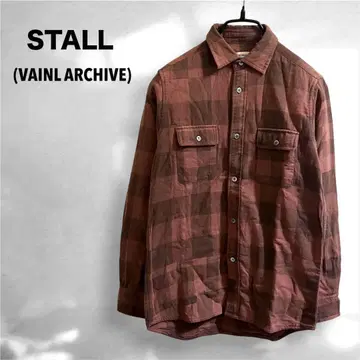레어 STALL 플란넬 셔츠 M VAINL ARCHIV 전신 버팔로 체크
