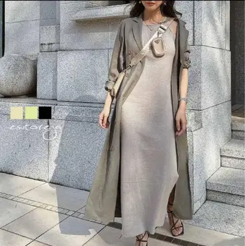 esutoreja 사이드 슬릿 탱크 드레스