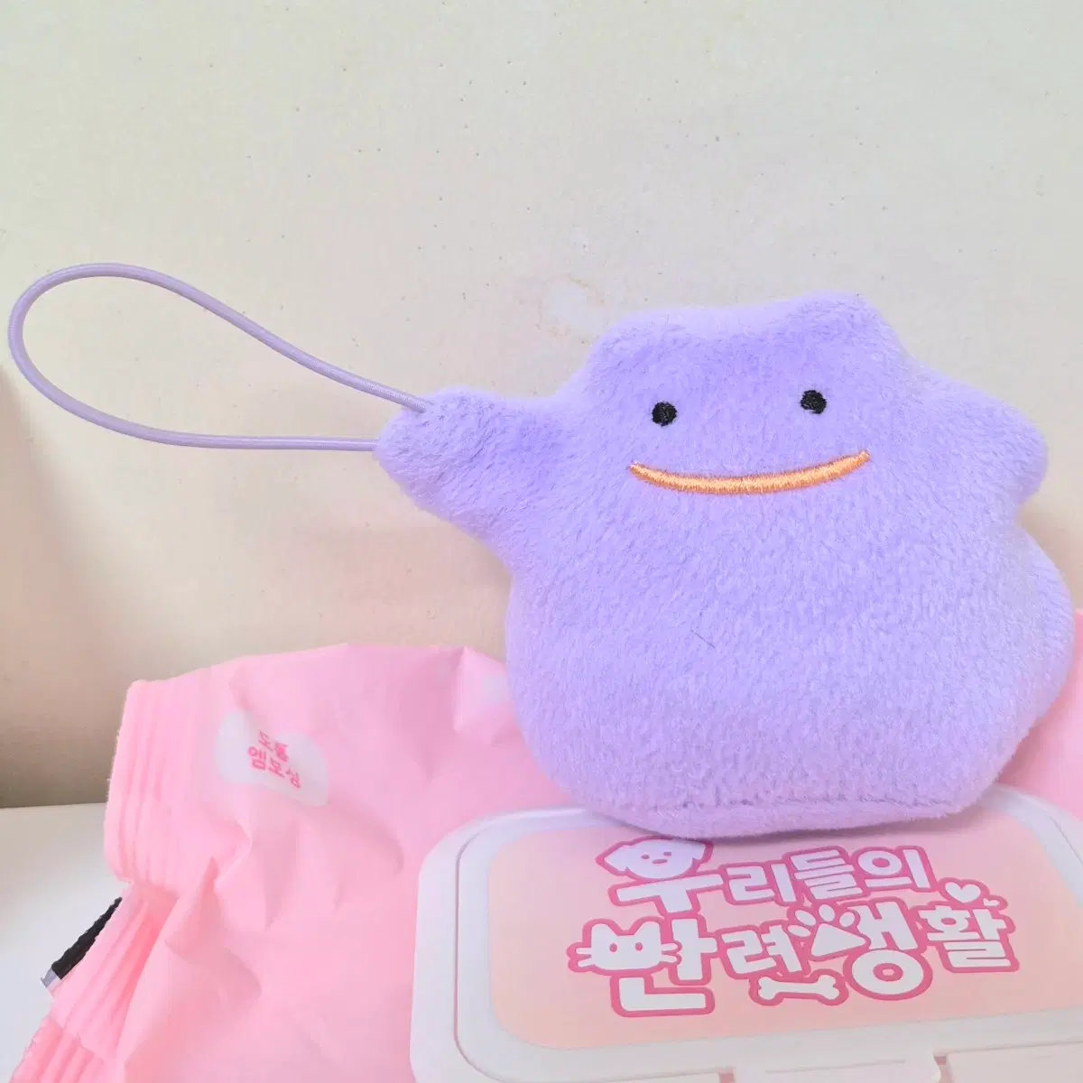고전 빈티지 포켓몬스터 퍼플 보라 메타몽 인형 키링