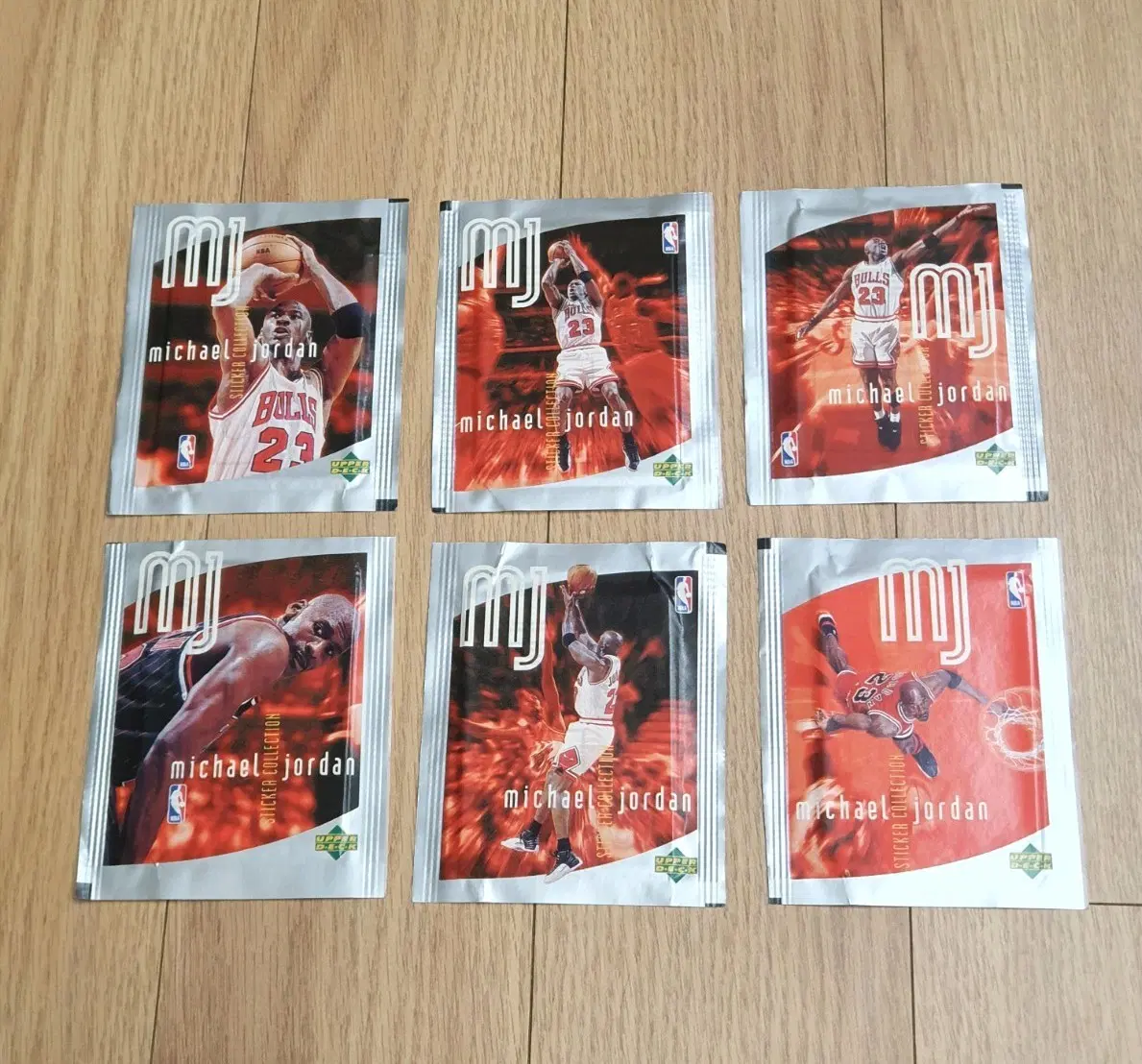 1998 어퍼덱 공식 마이클 조던 스티커 미개봉 6팩 Michael Jordan upper deck NBA