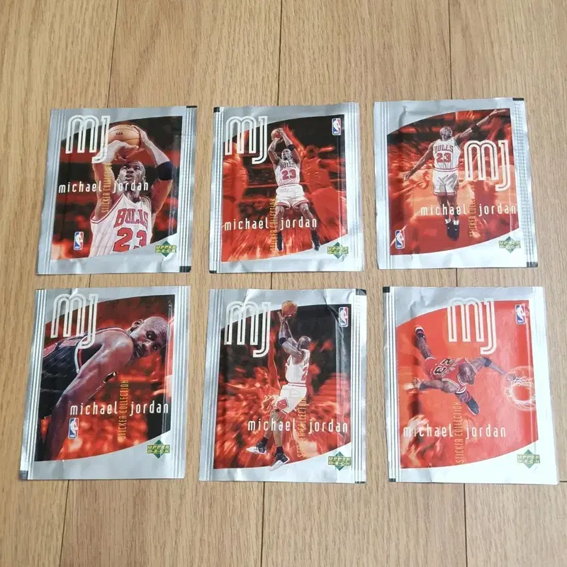 1998 어퍼덱 공식 마이클 조던 스티커 미개봉 6팩 Michael Jordan upper deck NBA
