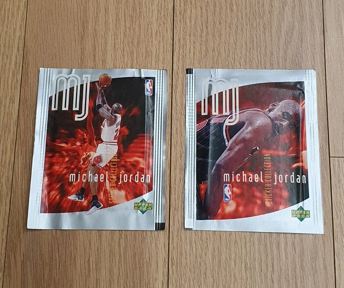 1998 어퍼덱 공식 마이클 조던 스티커 미개봉 2팩 Upper Deck Michael Jordan NBA