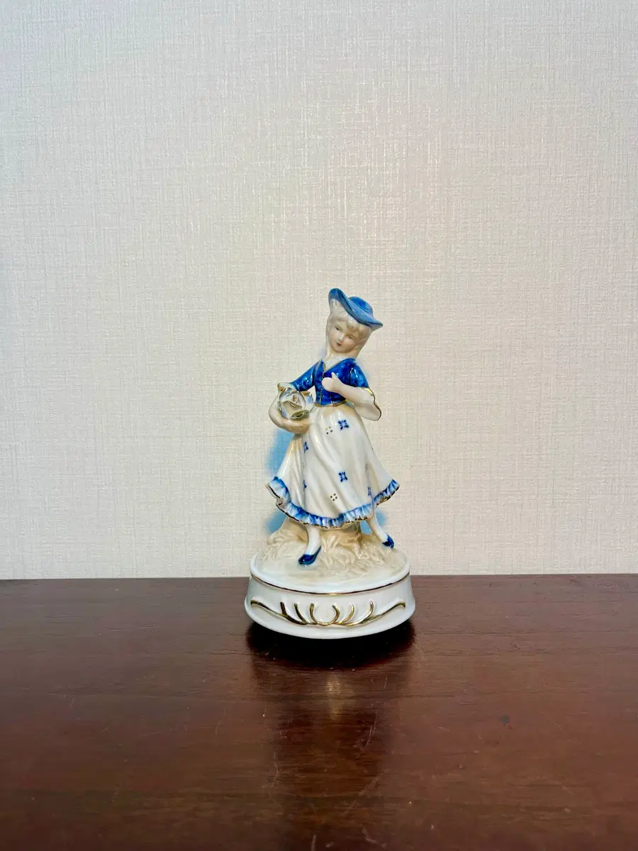 피겨린 오르골) 블루 드레스 소녀 (정상작동/20cm)